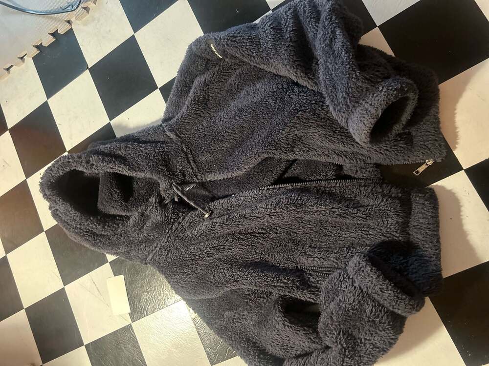 Calvin Klein Performance Dark Grey Sherpa Fleece Zip Hoodie Jacket